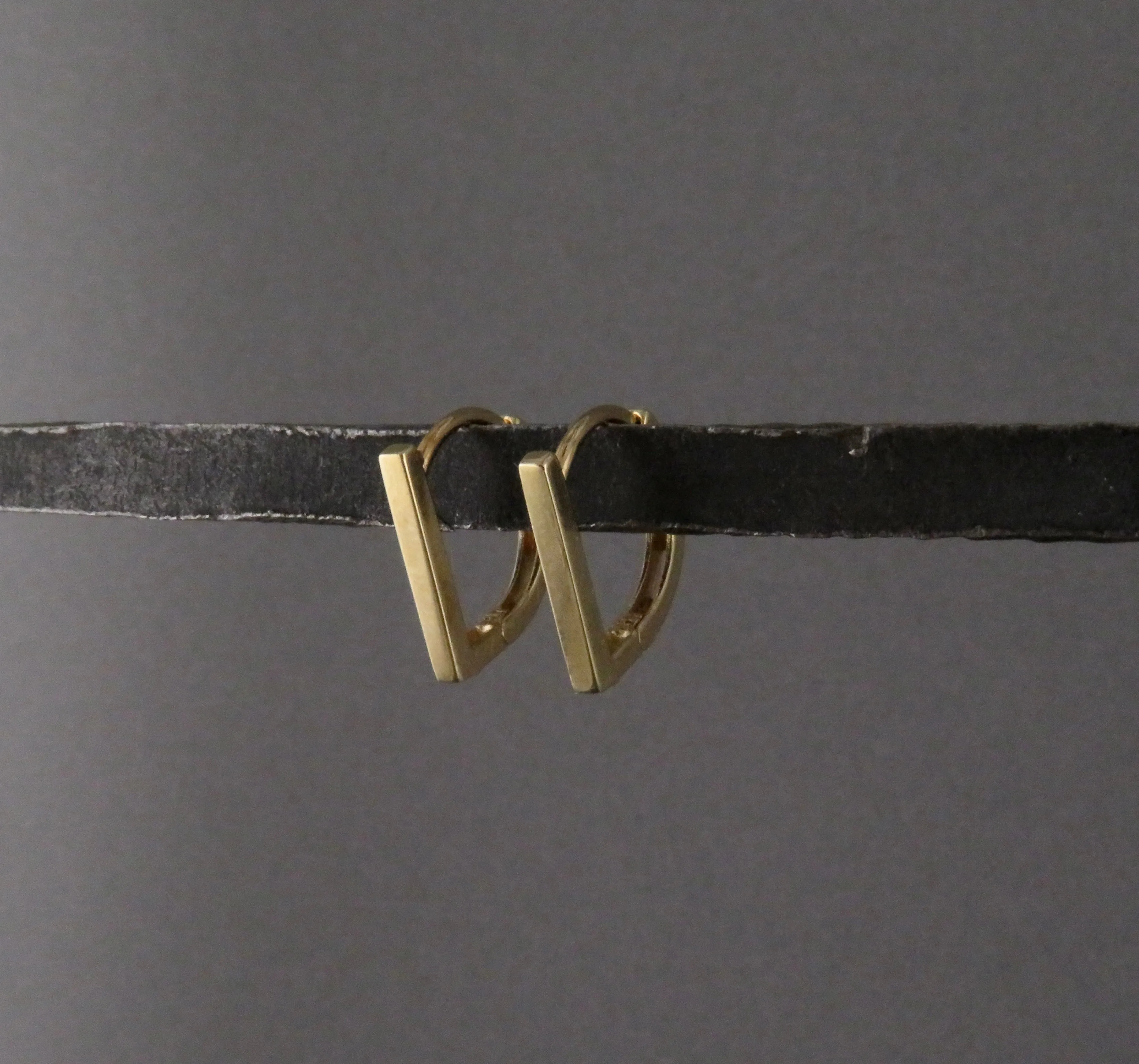 Solid Gold Angled Clicker Hoops