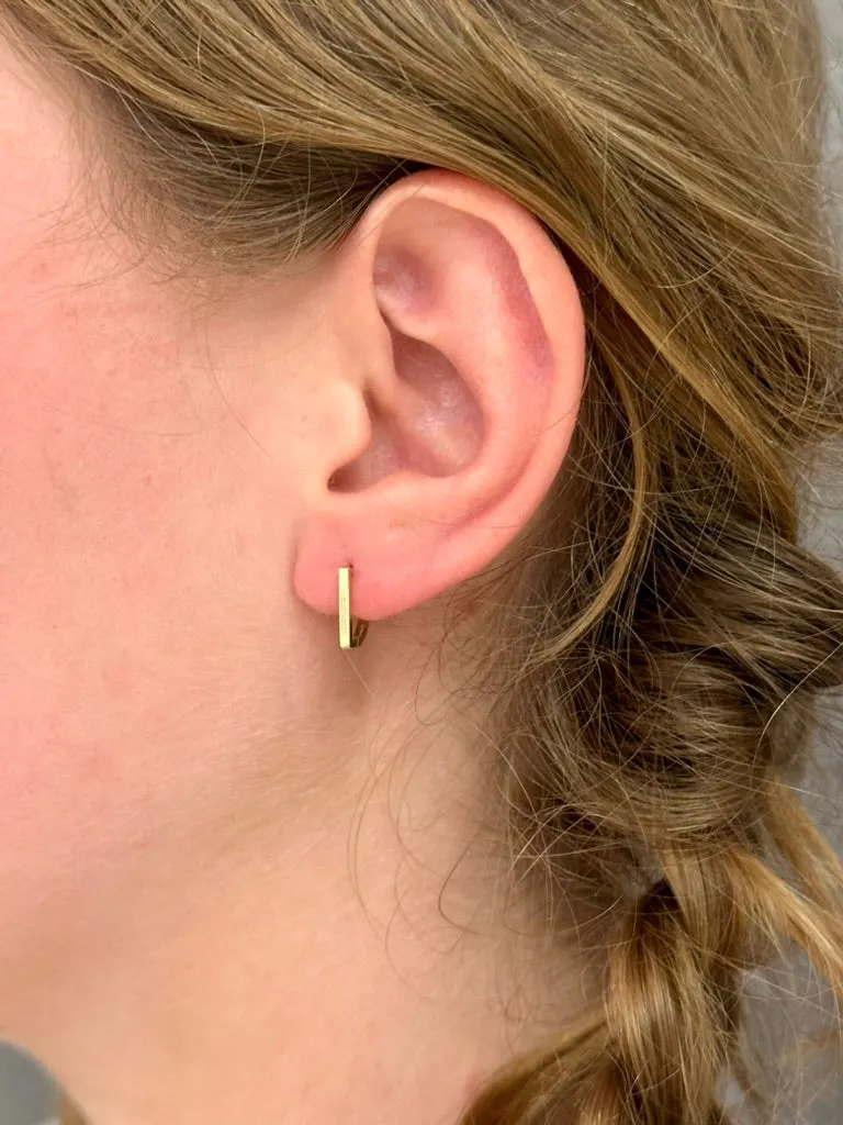 Solid Gold Angled Clicker Hoops