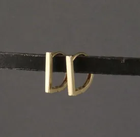 Solid Gold Angled Clicker Hoops