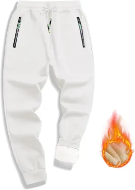 STICKON Mens Sherpa Lined Sweatpants Winter Warm Fleece Pants