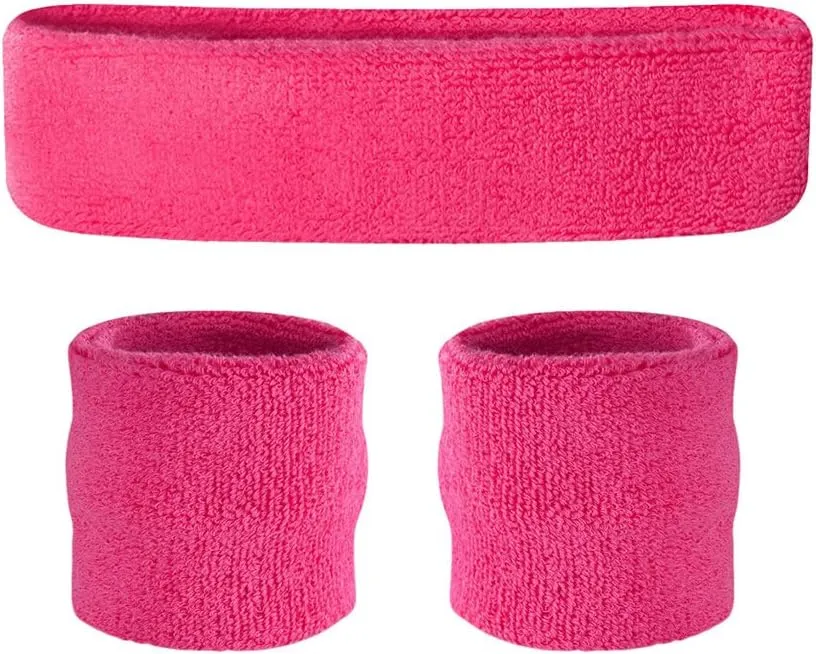 Suddora Sweatbands for Kids, Moisture Wicking 2 Wristbands and 1 Headband Set, Soft and Skin-Friendly Fabric, Moisture-Wicking Athletic Sweat Bands for Basketball, Baseball, Soccer