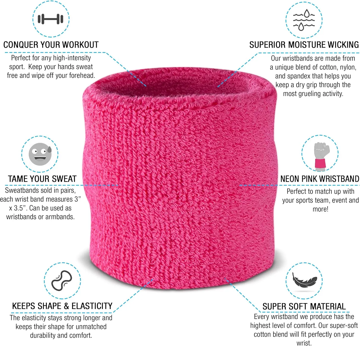 Suddora Sweatbands for Kids, Moisture Wicking 2 Wristbands and 1 Headband Set, Soft and Skin-Friendly Fabric, Moisture-Wicking Athletic Sweat Bands for Basketball, Baseball, Soccer