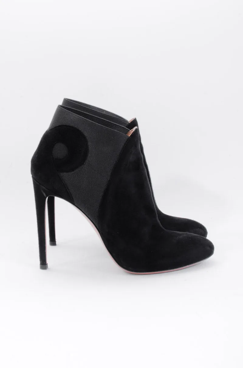 SUEDE SWIRL ANKLE BOOTS