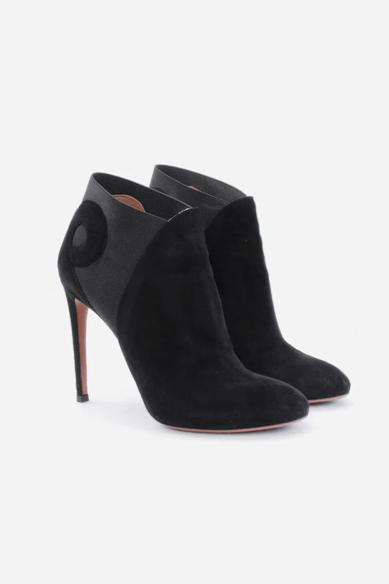 SUEDE SWIRL ANKLE BOOTS