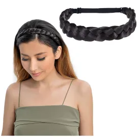 TOECWEGR Braid Headband 3 Strand Synthetic Braided Hair Headbands Stretch Plaited Hairpiece Fashion Girl Costume Accessory