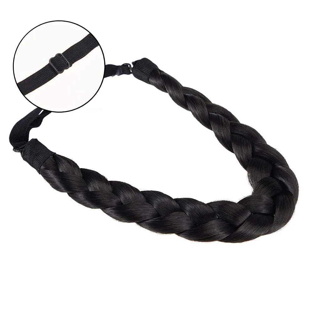 TOECWEGR Braid Headband 3 Strand Synthetic Braided Hair Headbands Stretch Plaited Hairpiece Fashion Girl Costume Accessory