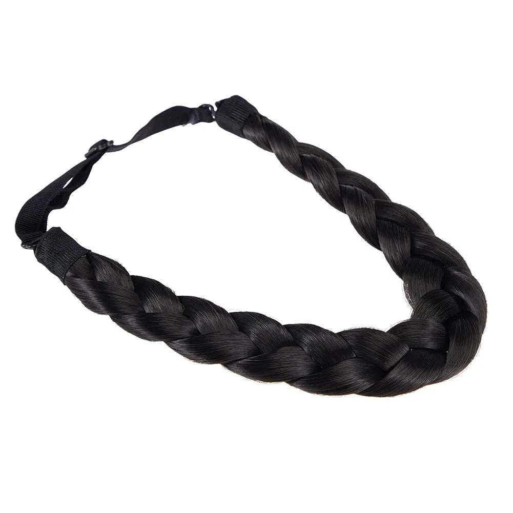 TOECWEGR Braid Headband 3 Strand Synthetic Braided Hair Headbands Stretch Plaited Hairpiece Fashion Girl Costume Accessory