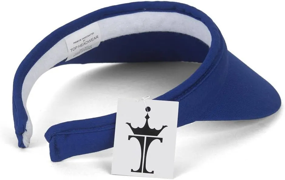 TOP HEADWEAR Mens Womens Sun Protection Sports Cotton Twill Clip On Golf Tennis Visor
