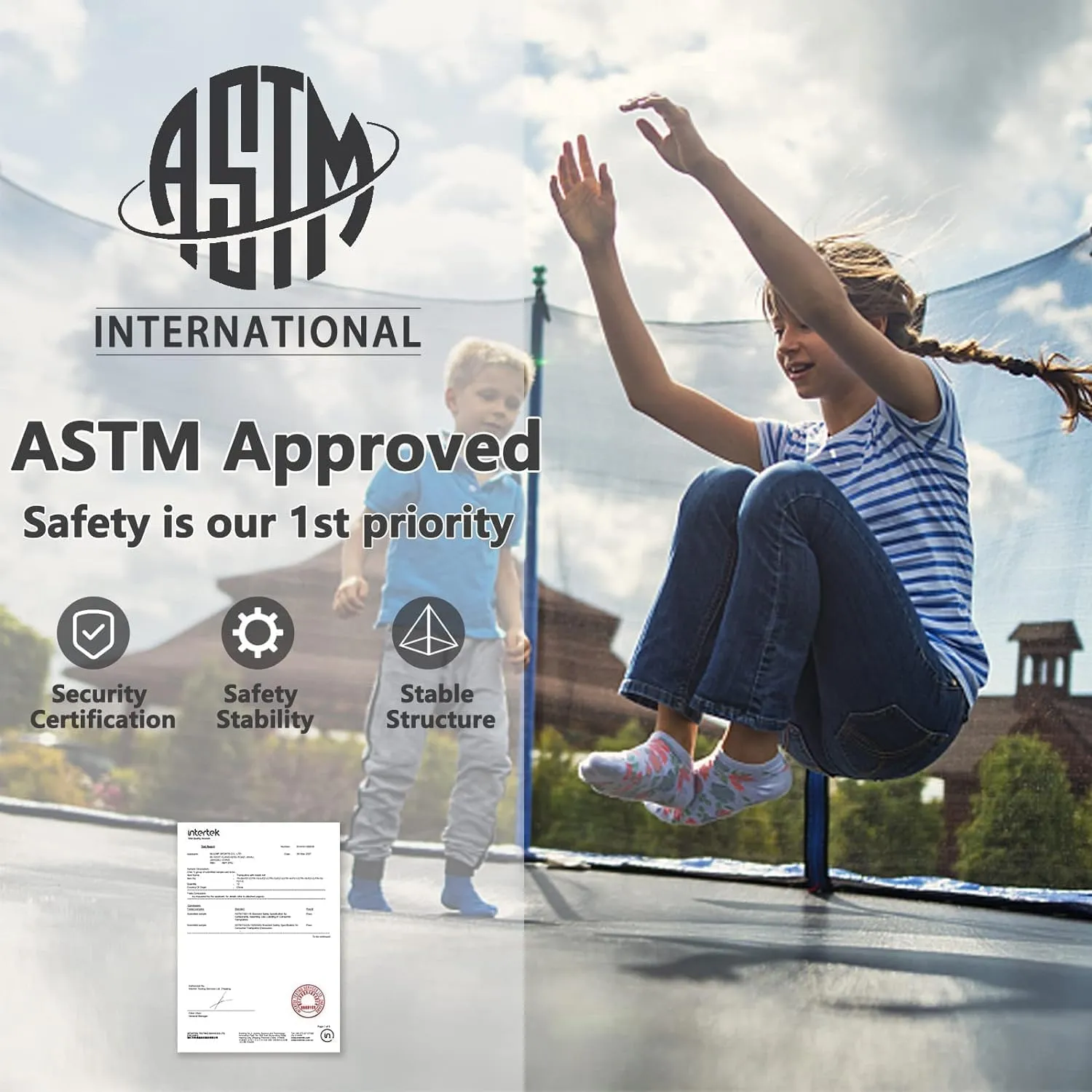 Upgraded 10/12/14/15/16FT Trampoline Outdoor, Large Kids Trampoline with Light, Stakes, Sprinkler, Backyard Trampoline with Basketball Hoop and Net, Capacity for 4-6 Kids and Adults