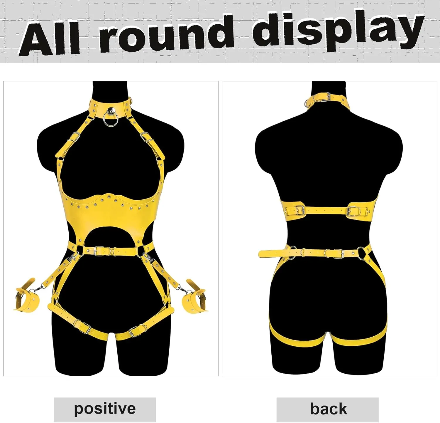 Waist Garter belt Punk Full body harness for women Photography Dance Rock Halloween Leather cage Chest strap set