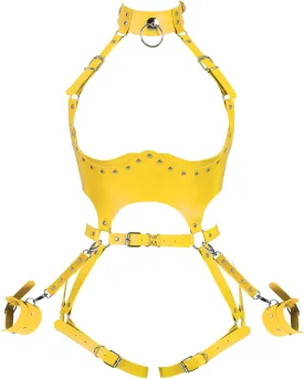 Waist Garter belt Punk Full body harness for women Photography Dance Rock Halloween Leather cage Chest strap set