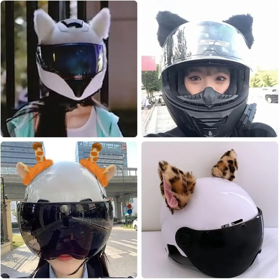 WAYUTO Ear Helmet Accessories Self Adhesive Detachable Fun Helmet Cover Retrofit Decor for Snowboarding Skiing Motorcycle Scooter Biking Cycling Skating Helmet Kid & Adult Helmet not Included