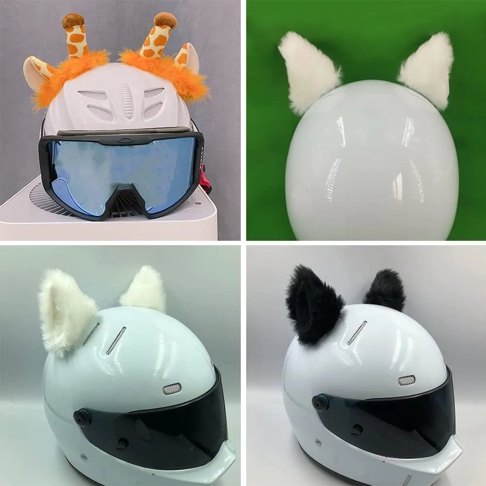 WAYUTO Ear Helmet Accessories Self Adhesive Detachable Fun Helmet Cover Retrofit Decor for Snowboarding Skiing Motorcycle Scooter Biking Cycling Skating Helmet Kid & Adult Helmet not Included