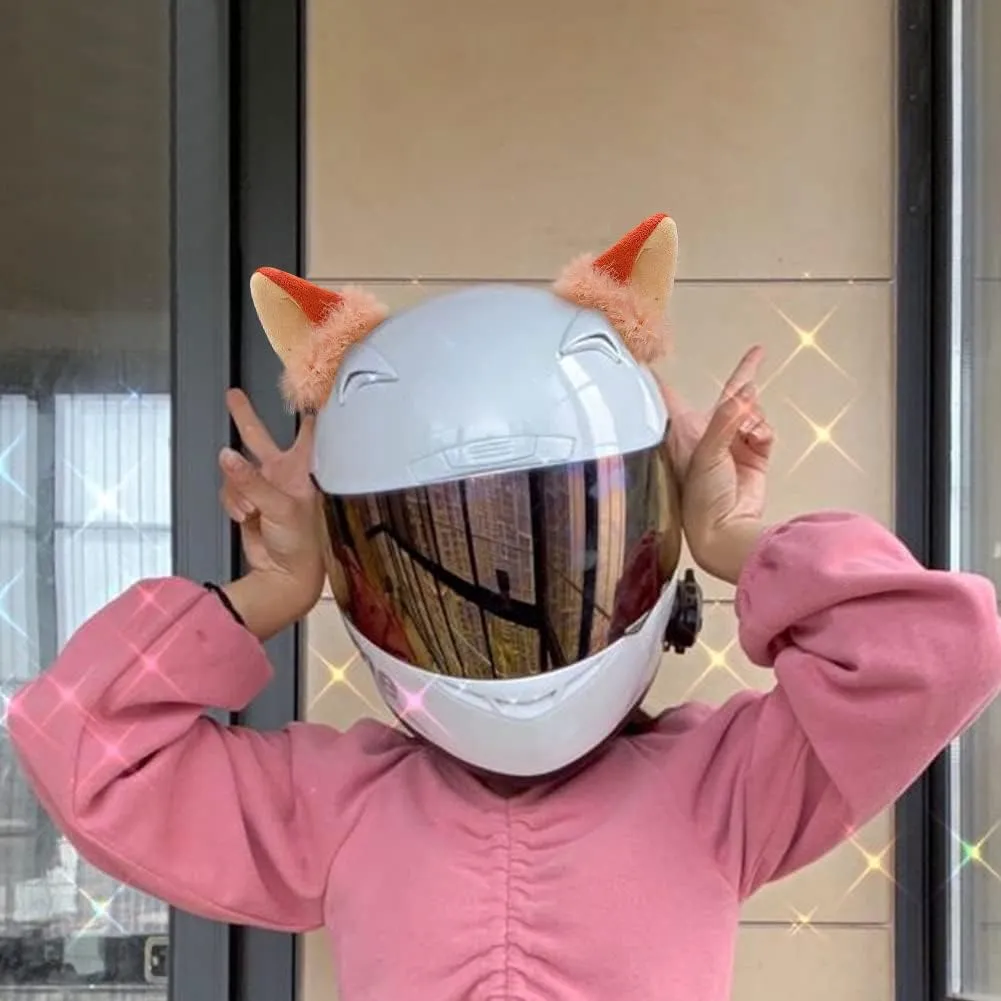 WAYUTO Ear Helmet Accessories Self Adhesive Detachable Fun Helmet Cover Retrofit Decor for Snowboarding Skiing Motorcycle Scooter Biking Cycling Skating Helmet Kid & Adult Helmet not Included