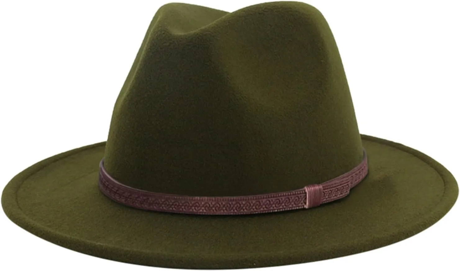 Wide Brim Fedora Hats for Women Men Classic Panama Hat Men's Two Tone Dress Cap Jazz Hat with Belt Buckle