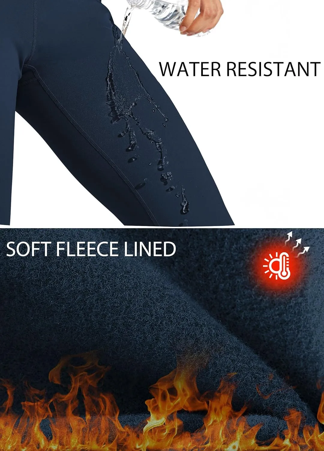 Willit Women's Fleece Lined Leggings Water Resistant Winter Pants Thermal High Waisted Yoga Hiking Running Tights Pockets