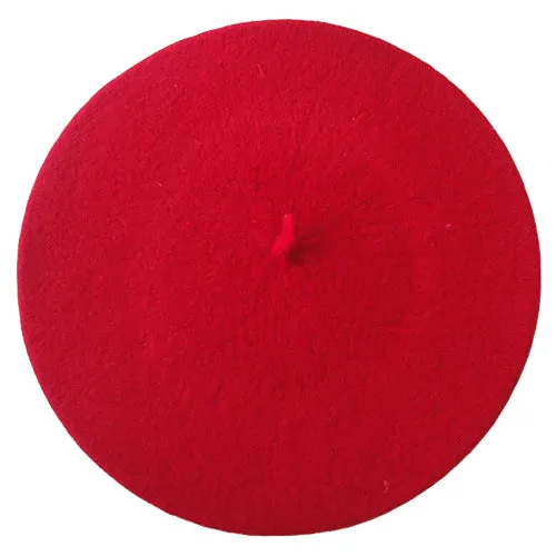 Women Girl Solid Color Warm Winter Beret French Artist Beanie Hat Ski Cap