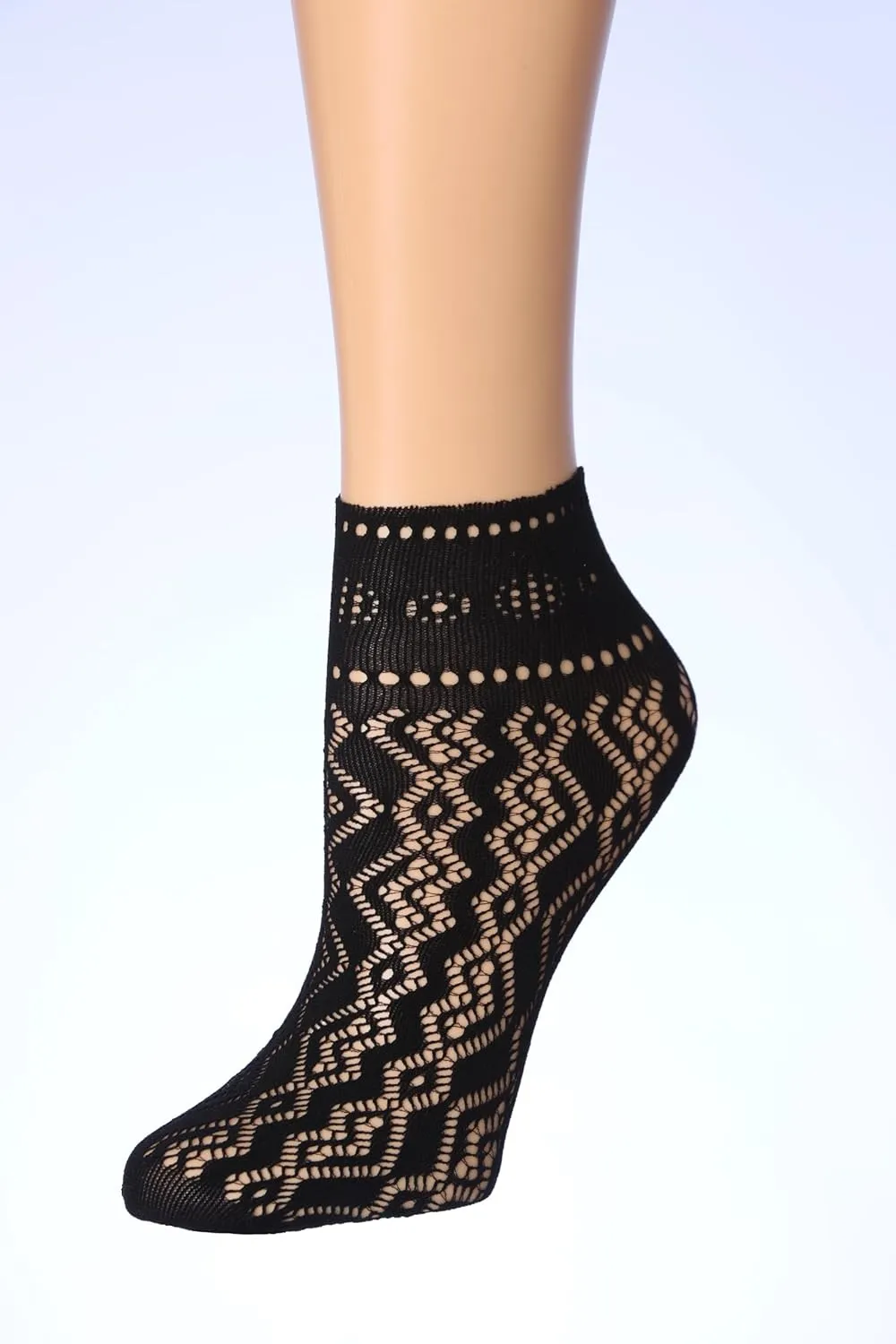 Women's 6 Pack Patterned Lace Anklet Socks