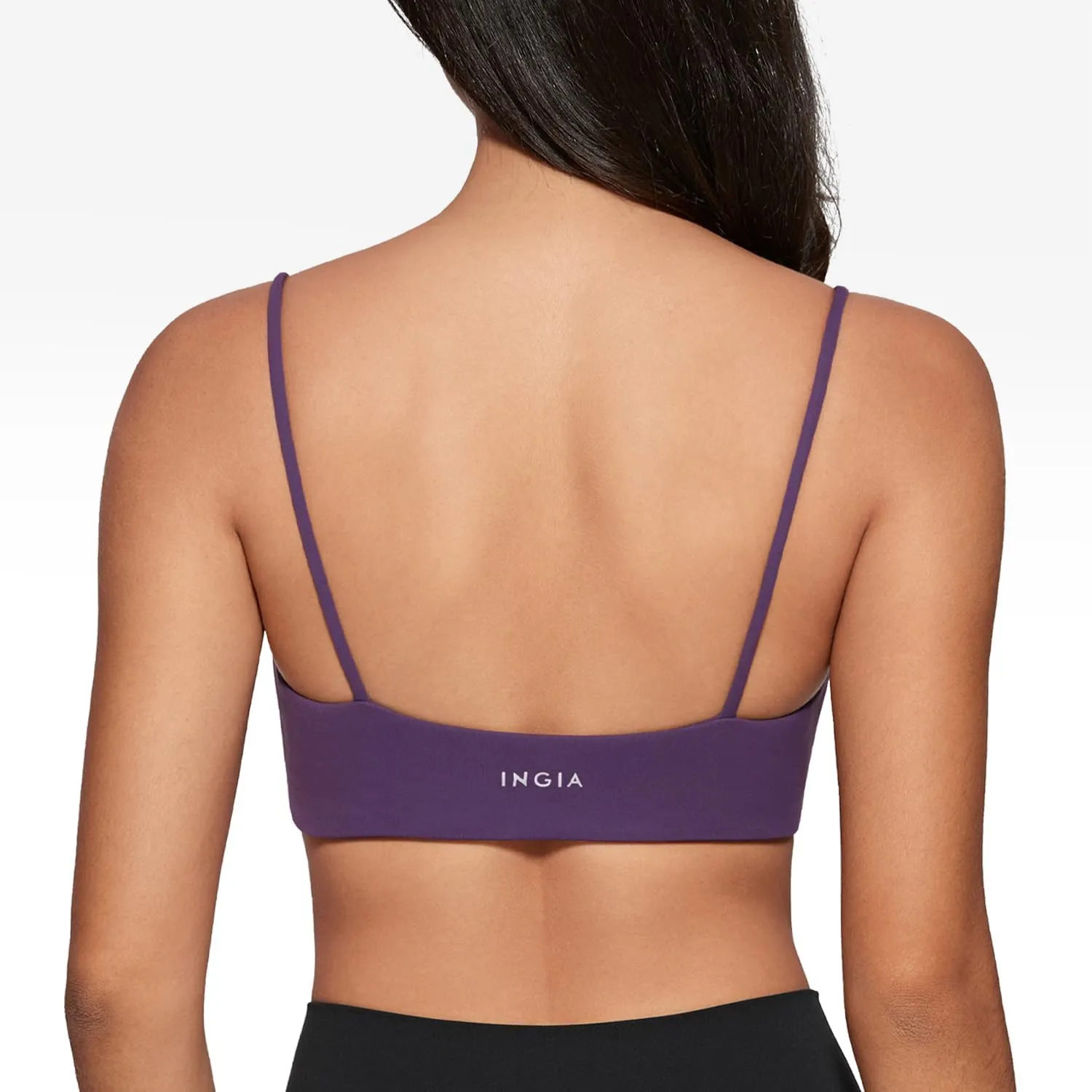 Women's Square Neck Sports Bra Spaghetti Strap Padded Cami Yoga Wireless Square Back Workout Bra Crop Top