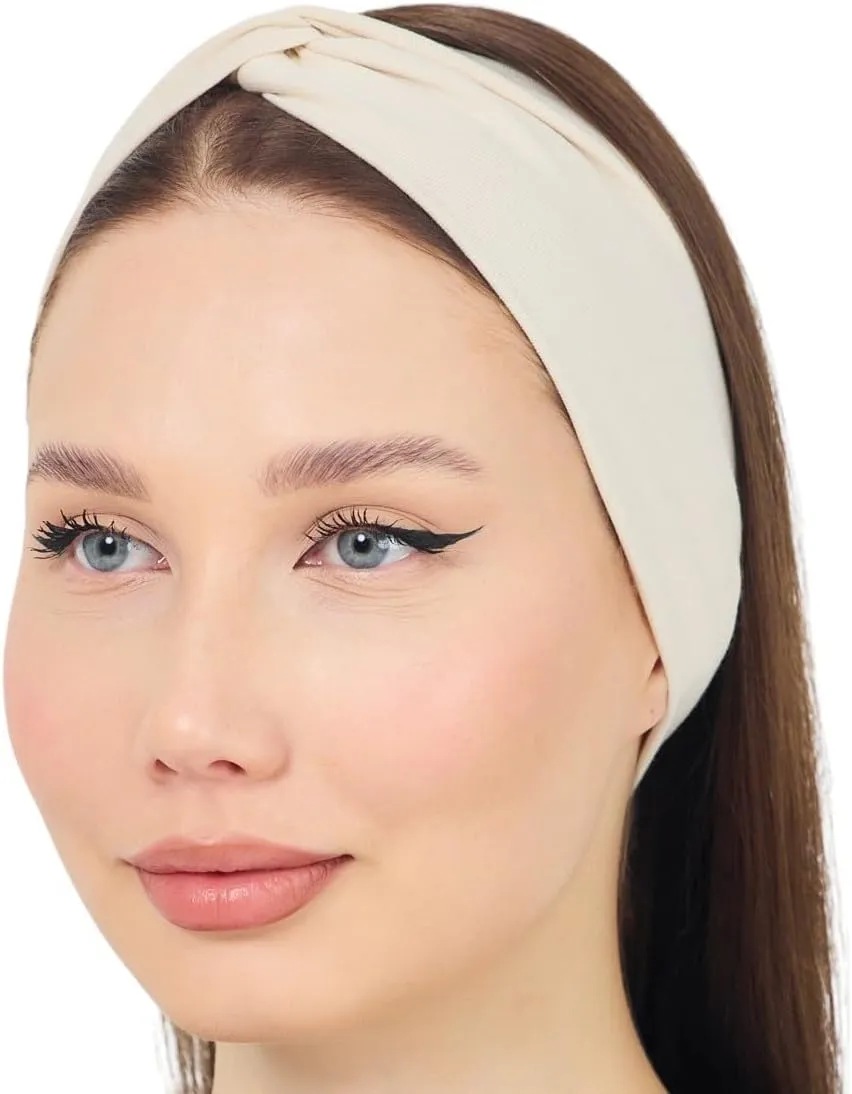 Women's Stretchy Twist Headbands, Solid Color, Non-Slip for Yoga, Workout, Running