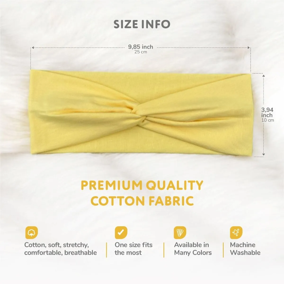 Women's Stretchy Twist Headbands, Solid Color, Non-Slip for Yoga, Workout, Running