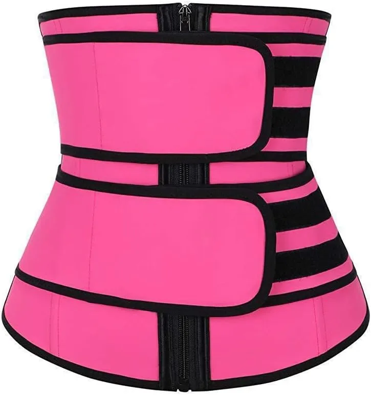 Workout Waist Trainer for Women Man Tummy Control Slimming Body Shaper Belt Sauna Sweat Corset Cincher with Zipper