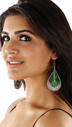 Woven Metallic Thread Earrings available in multiple colors