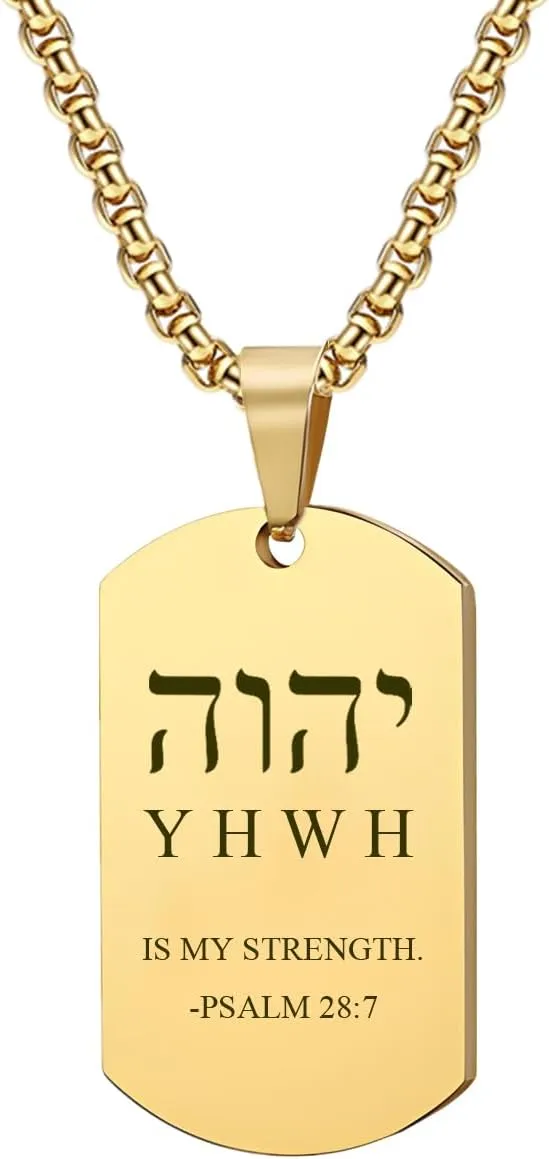 YHVH YHWH Jehovah Yahweh Pendant Necklace - Tetragrammaton Blessed Prayers Necklace -Hebrew Amulets Religious Jewelry for Her Him