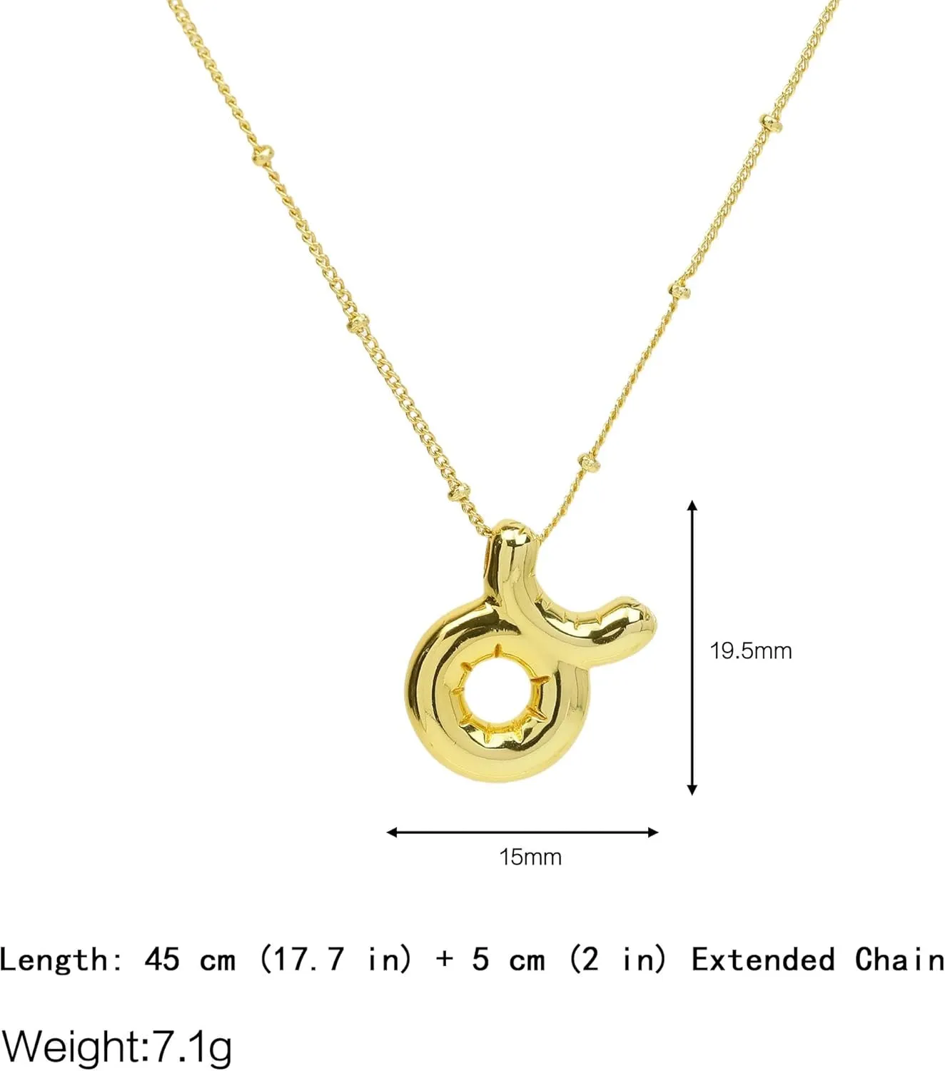 Zodiac Signs Spirit Necklace For Women, 18k Gold Plated Bubble 12 Constellation Pendant Lover Charm Gifts Jewelry